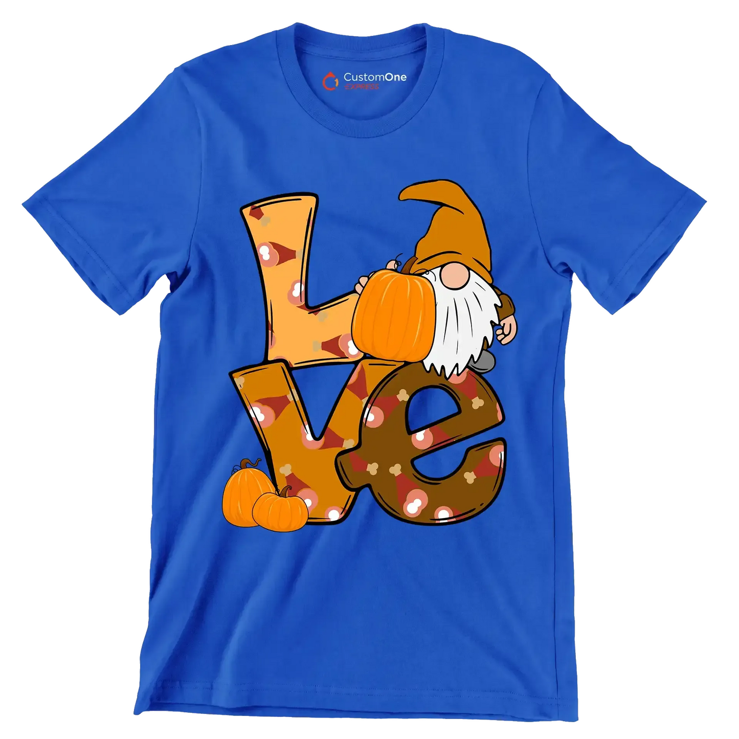 Love - Thanksgiving Themed T-Shirt-Blue-S-Custom One Express