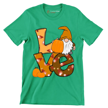 Love - Thanksgiving Themed T-Shirt-Green-S-Custom One Express