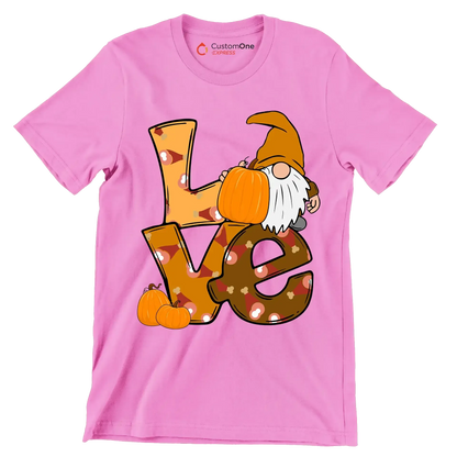 Love - Thanksgiving Themed T-Shirt-Pink-S-Custom One Express