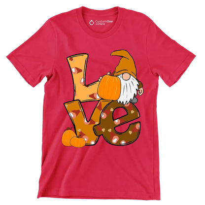 Love - Thanksgiving Themed T-Shirt-Red-S-Custom One Express