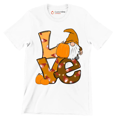 Love - Thanksgiving Themed T-Shirt-White-S-Custom One Express