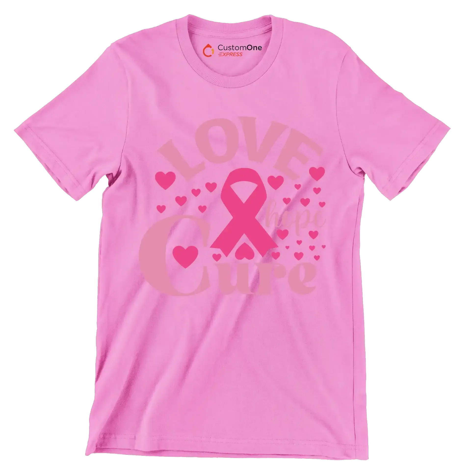 Love hope cure - Breast Cancer Awareness T-Shirt-Pink-S-Custom One Express
