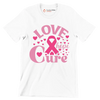 Love hope cure - Breast Cancer Awareness T-Shirt-White-S-Custom One Express