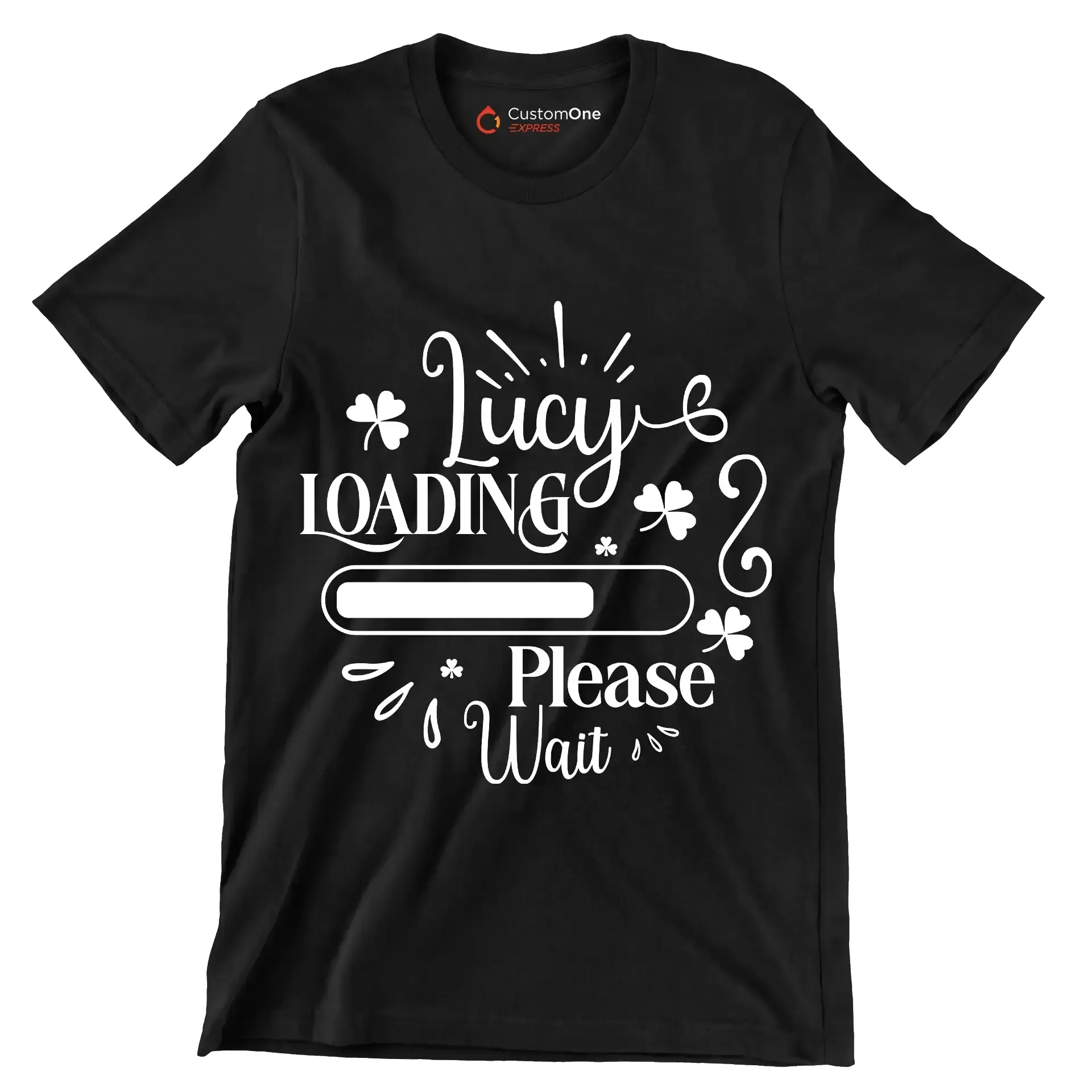 Luck Loading Please Wait - St. Patrick's Day T-Shirt-Black-S-Custom One Express