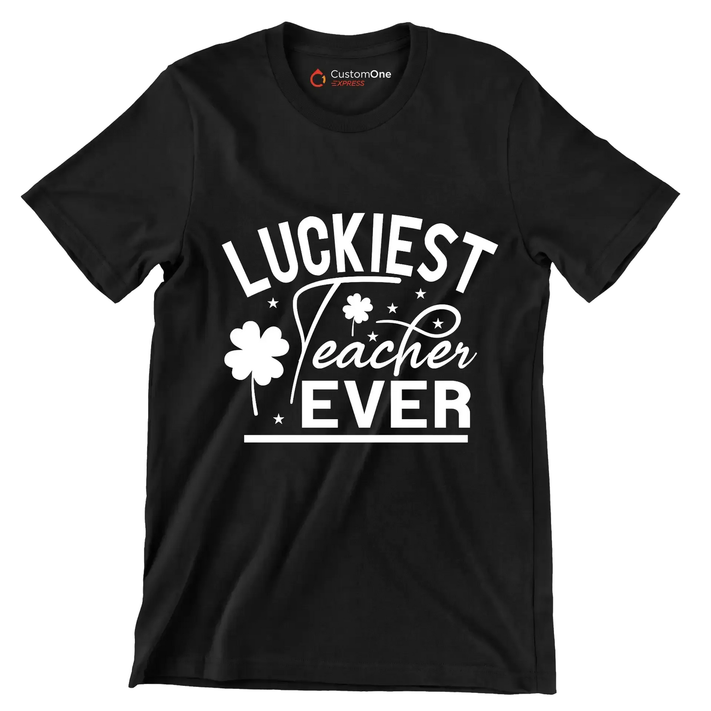 Luckiest Teacher Ever - St. Patrick's Day T-Shirt-Black-S-Custom One Express