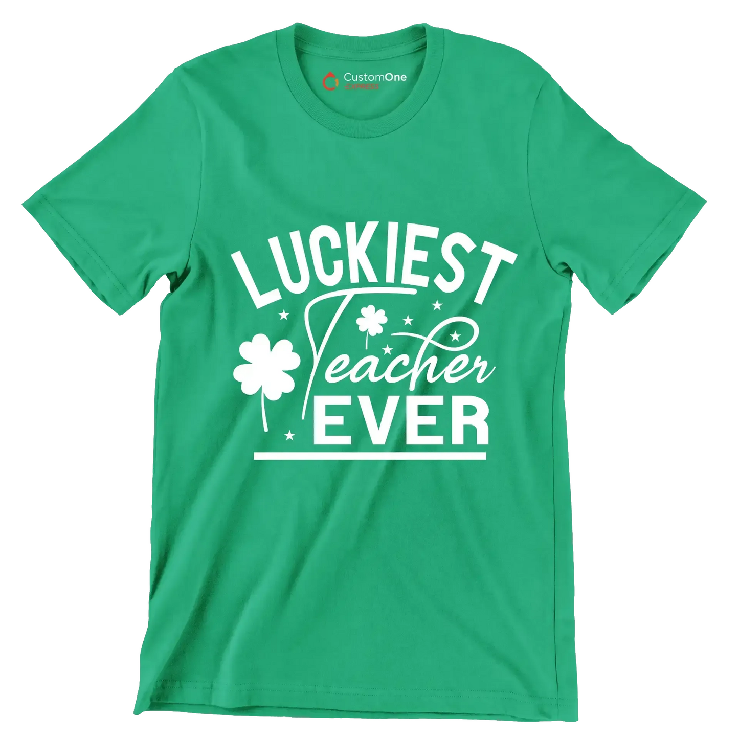 Luckiest Teacher Ever - St. Patrick's Day T-Shirt-Green-S-Custom One Express