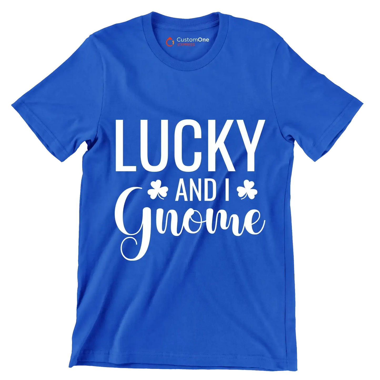 Lucky And I Gnome - St. Patrick's Day T-Shirt-Blue-S-Custom One Express