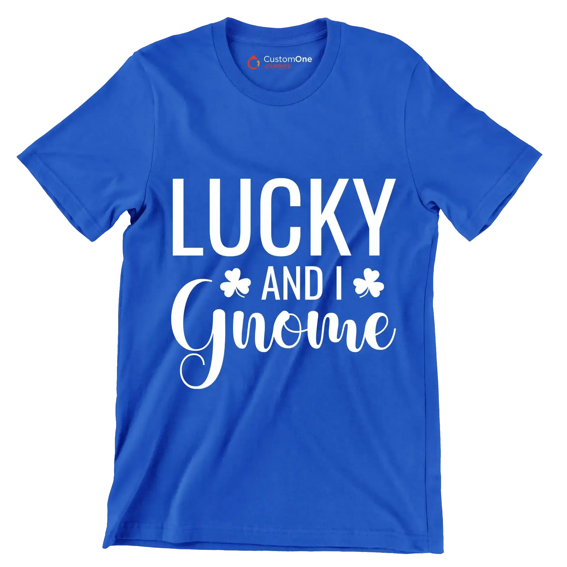 Lucky And I Gnome - St. Patrick's Day T-Shirt-Blue-S-Custom One Express