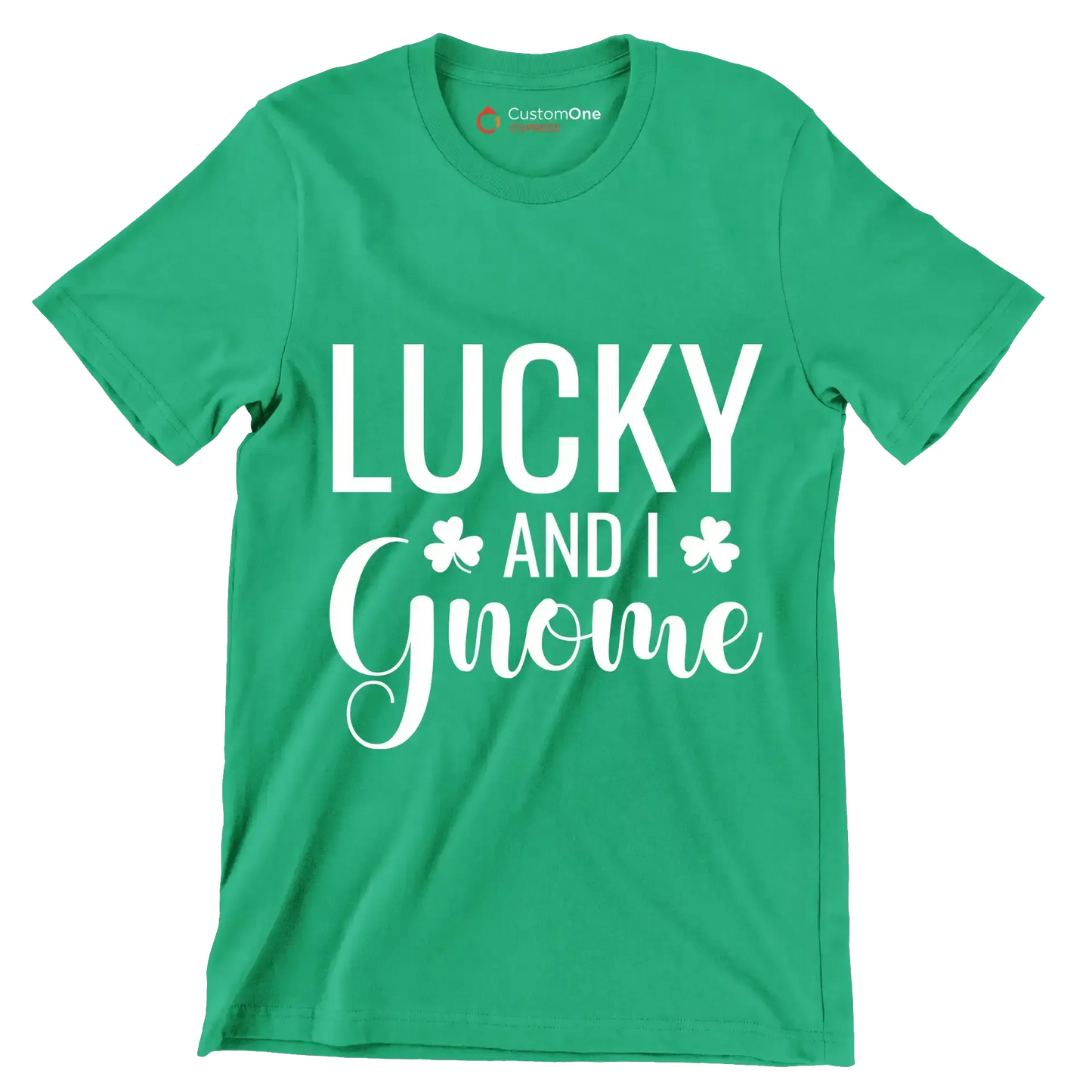 Lucky And I Gnome - St. Patrick's Day T-Shirt-Green-S-Custom One Express