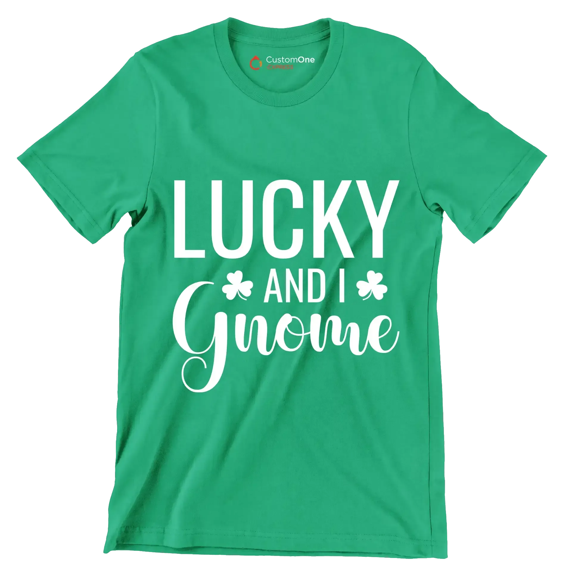 Lucky And I Gnome - St. Patrick's Day T-Shirt-Green-S-Custom One Express