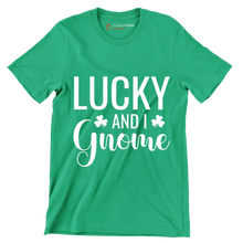 Lucky And I Gnome - St. Patrick's Day T-Shirt-Green-S-Custom One Express