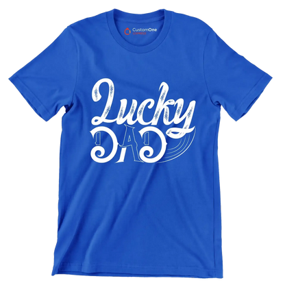 Lucky Dad - St. Patrick's Day T-Shirt-Blue-S-Custom One Express