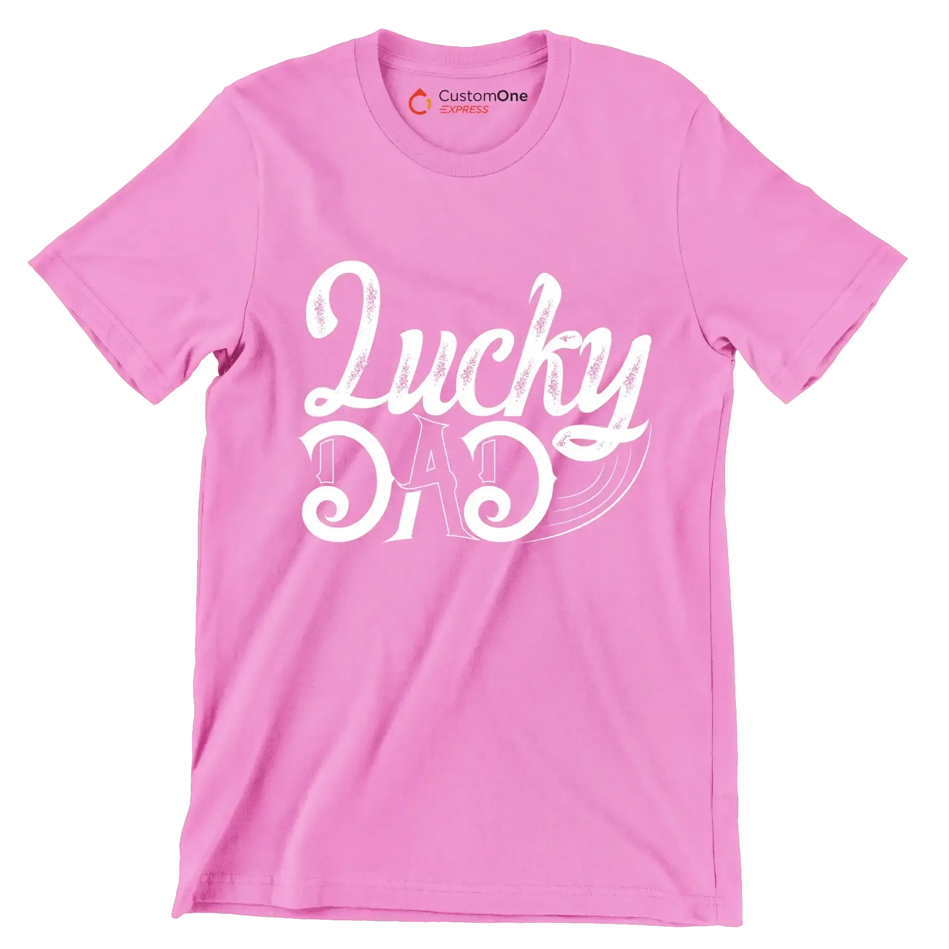 Lucky Dad - St. Patrick's Day T-Shirt-Pink-S-Custom One Express