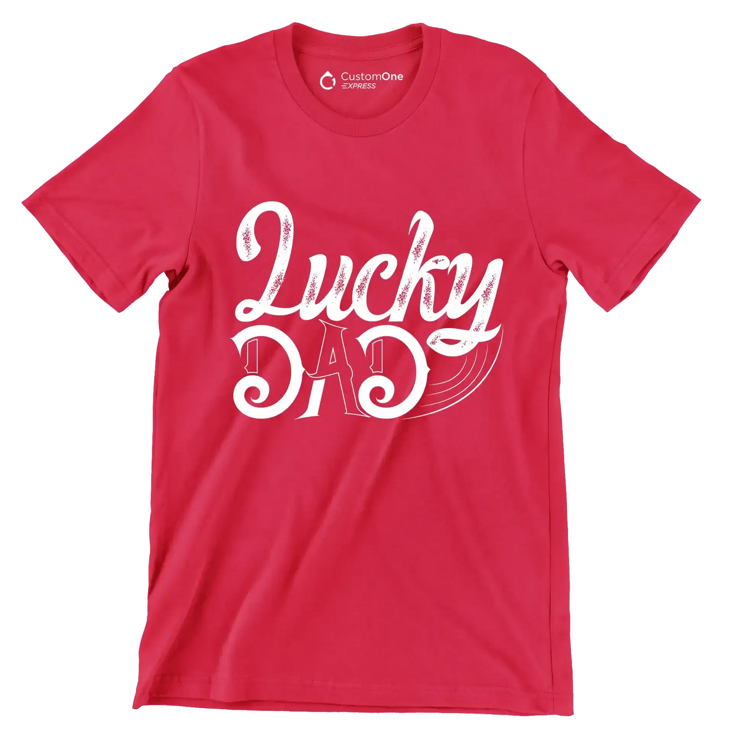 Lucky Dad - St. Patrick's Day T-Shirt-Red-S-Custom One Express