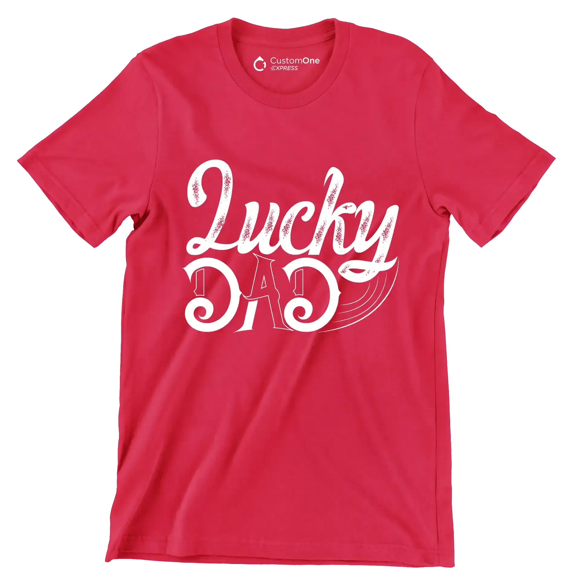 Lucky Dad - St. Patrick's Day T-Shirt-Red-S-Custom One Express