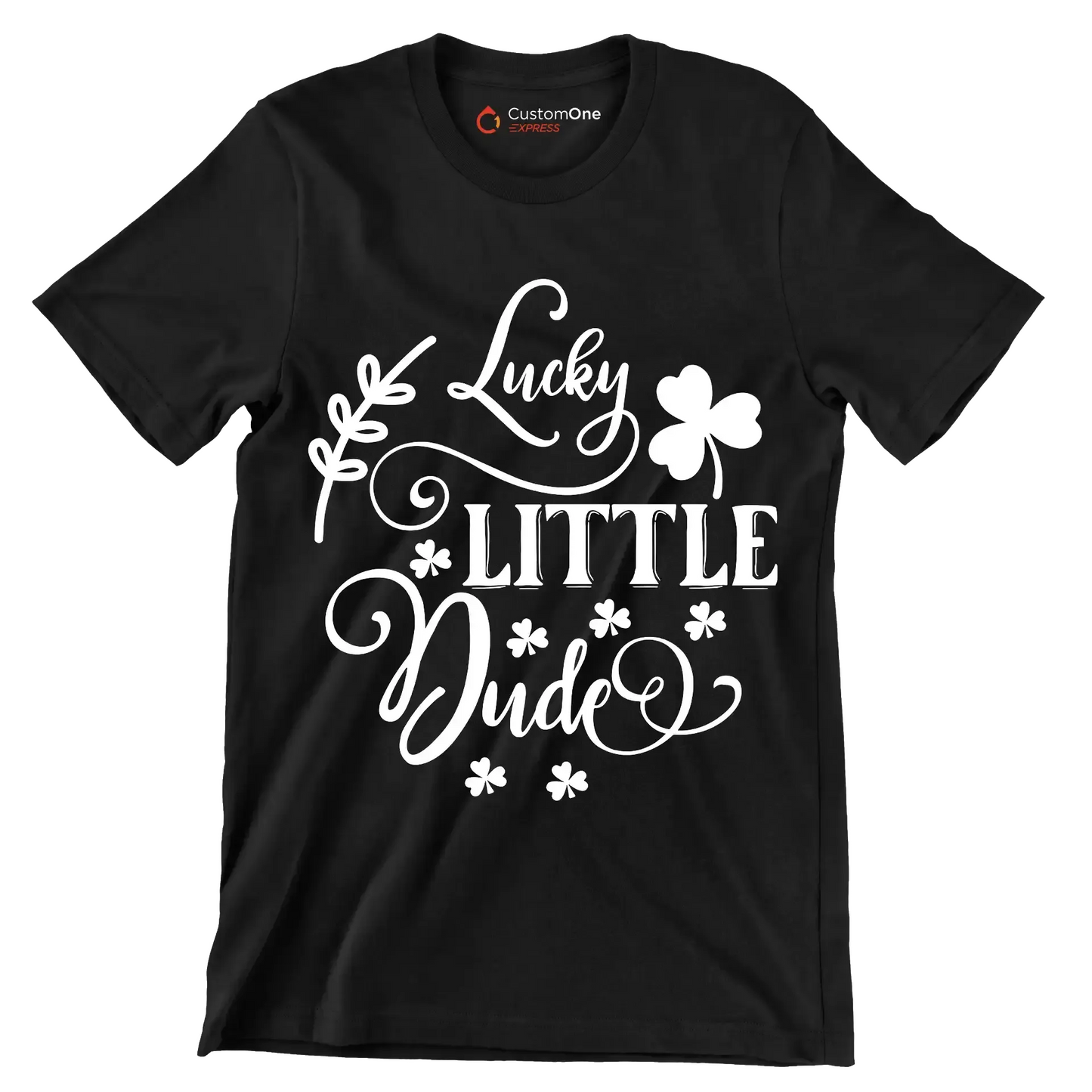 Lucky Little Dude - St. Patrick's Day T-Shirt-Black-S-Custom One Express