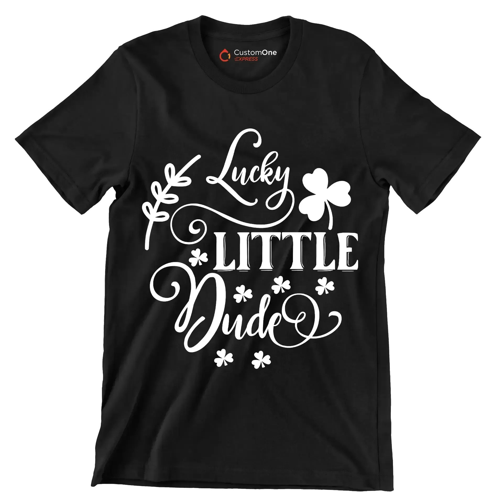 Lucky Little Dude - St. Patrick's Day T-Shirt-Black-S-Custom One Express