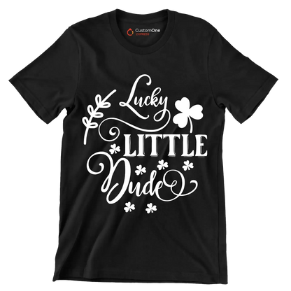 Lucky Little Dude - St. Patrick's Day T-Shirt-Black-S-Custom One Express