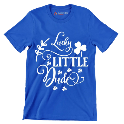 Lucky Little Dude - St. Patrick's Day T-Shirt-Blue-S-Custom One Express
