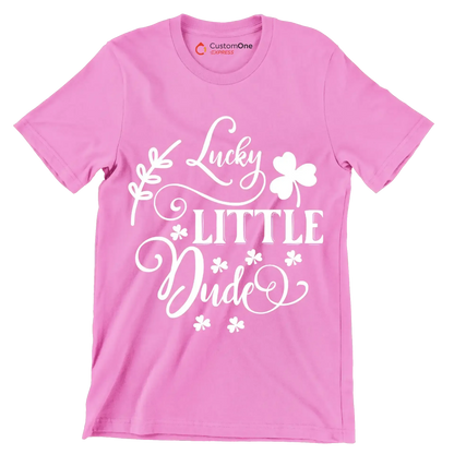 Lucky Little Dude - St. Patrick's Day T-Shirt-Pink-S-Custom One Express