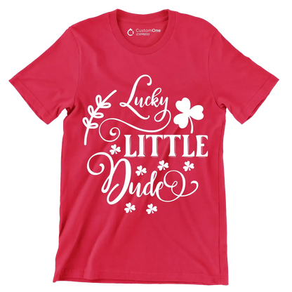 Lucky Little Dude - St. Patrick's Day T-Shirt-Red-S-Custom One Express