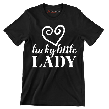 Lucky Little Lady - St. Patrick's Day T-Shirt-Black-S-Custom One Express