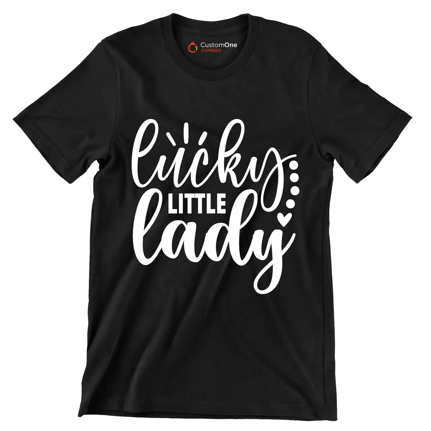 Lucky Little Lady - St. Patrick's Day T-Shirt-Black-S-Custom One Express