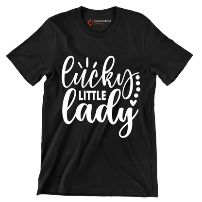 Lucky Little Lady - St. Patrick's Day T-Shirt-Black-S-Custom One Express