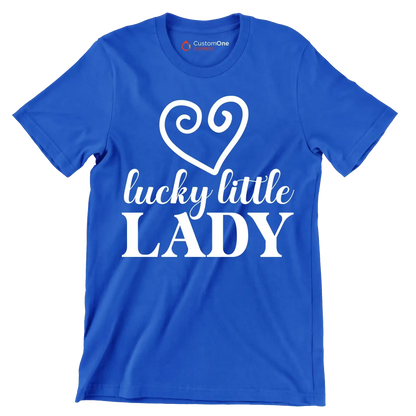 Lucky Little Lady - St. Patrick's Day T-Shirt-Blue-S-Custom One Express