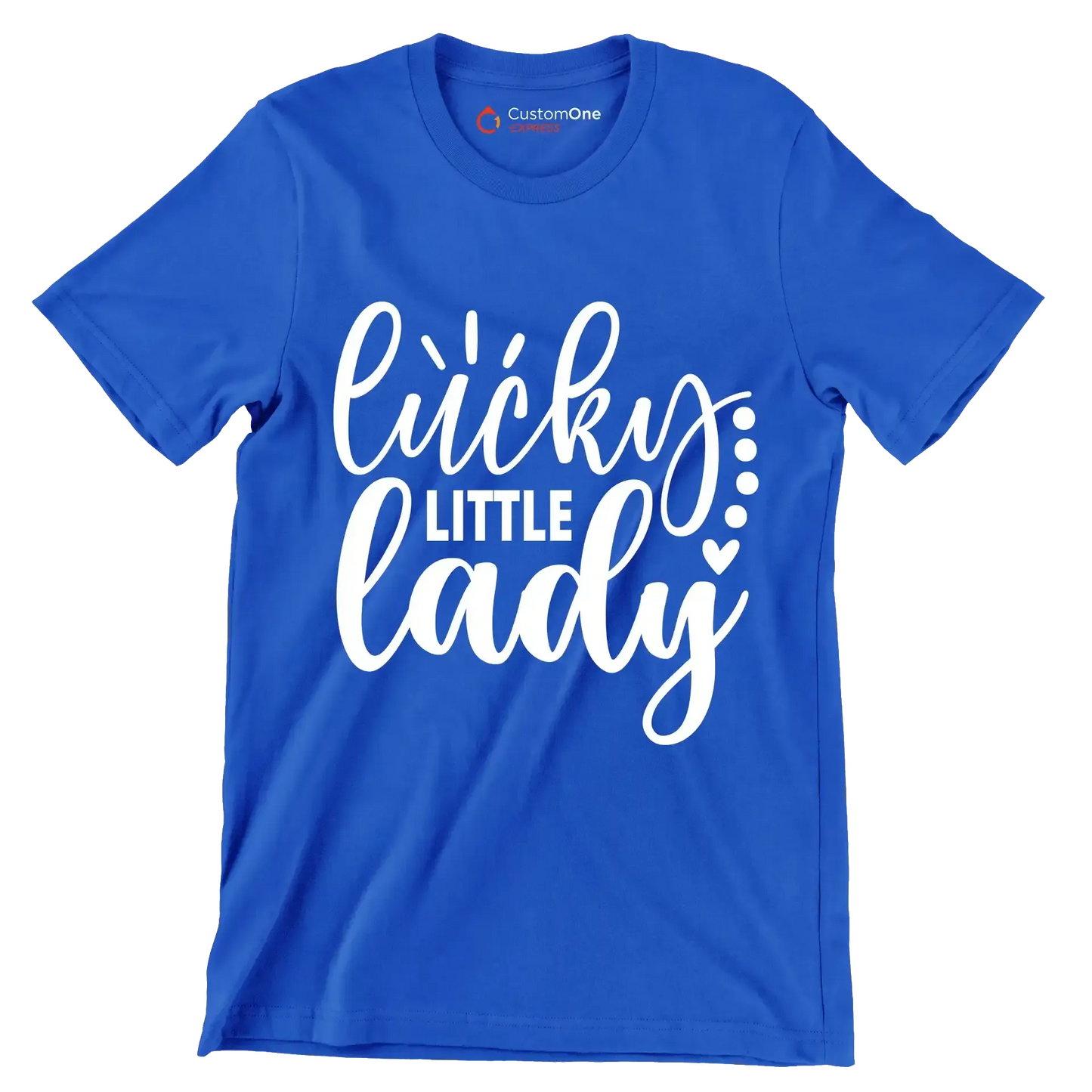 Lucky Little Lady - St. Patrick's Day T-Shirt-Blue-S-Custom One Express