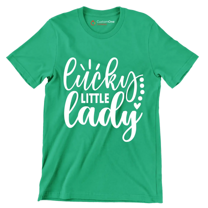 Lucky Little Lady - St. Patrick's Day T-Shirt-Green-S-Custom One Express