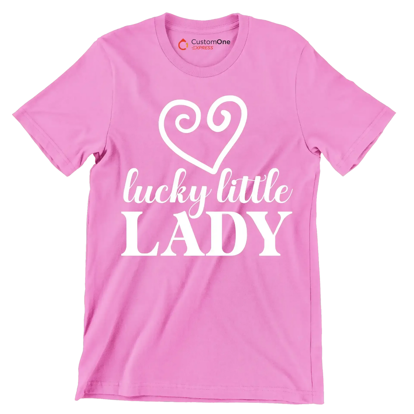 Lucky Little Lady - St. Patrick's Day T-Shirt-Pink-S-Custom One Express