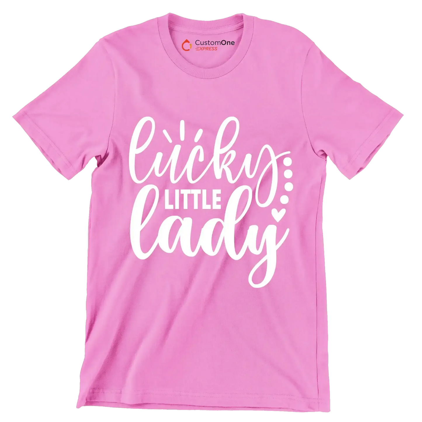 Lucky Little Lady - St. Patrick's Day T-Shirt-Pink-S-Custom One Express