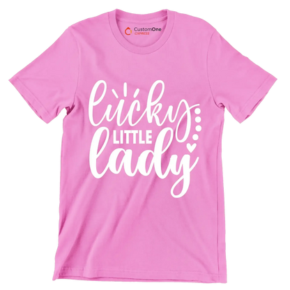 Lucky Little Lady - St. Patrick's Day T-Shirt-Pink-S-Custom One Express