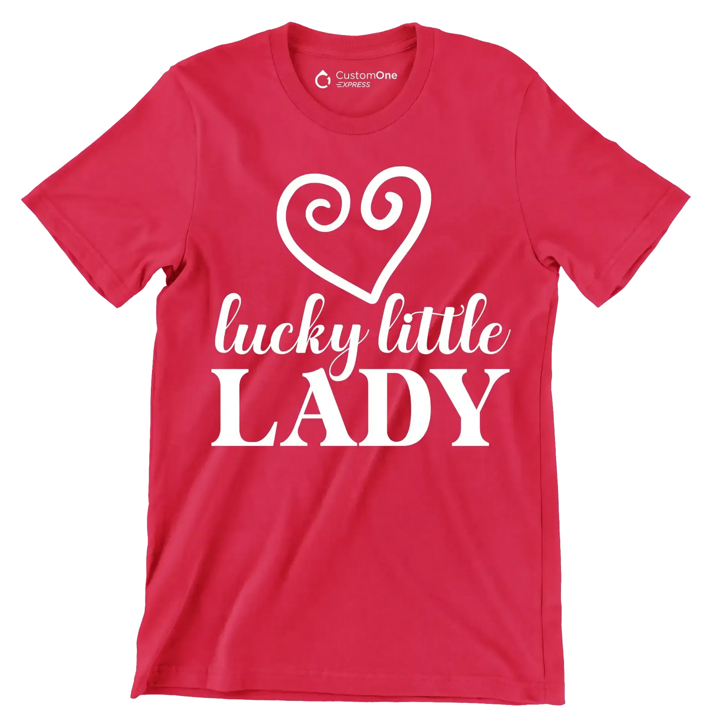 Lucky Little Lady - St. Patrick's Day T-Shirt-Red-S-Custom One Express