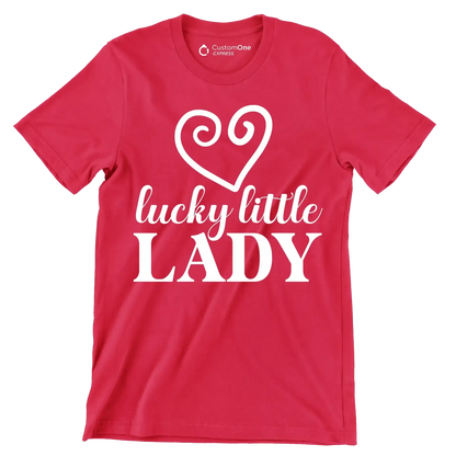 Lucky Little Lady - St. Patrick's Day T-Shirt-Red-S-Custom One Express