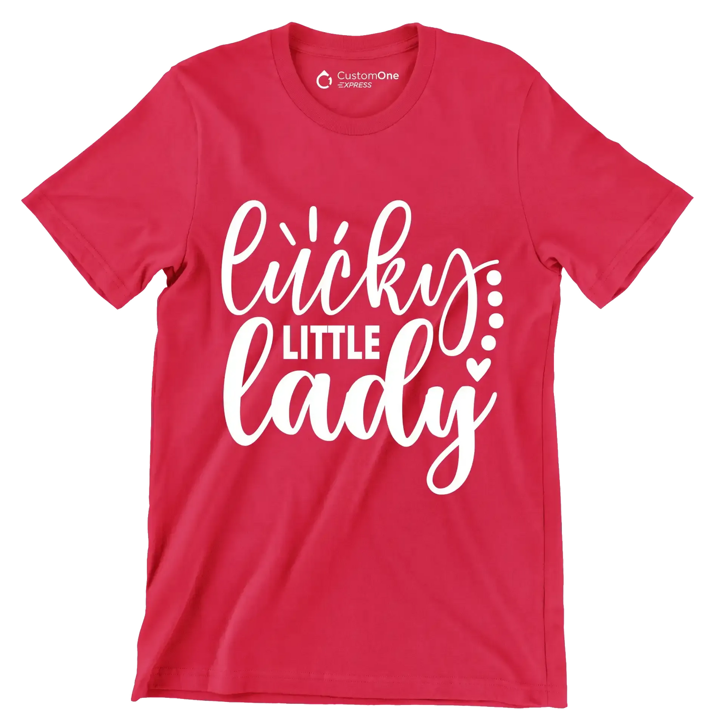 Lucky Little Lady - St. Patrick's Day T-Shirt-Red-S-Custom One Express