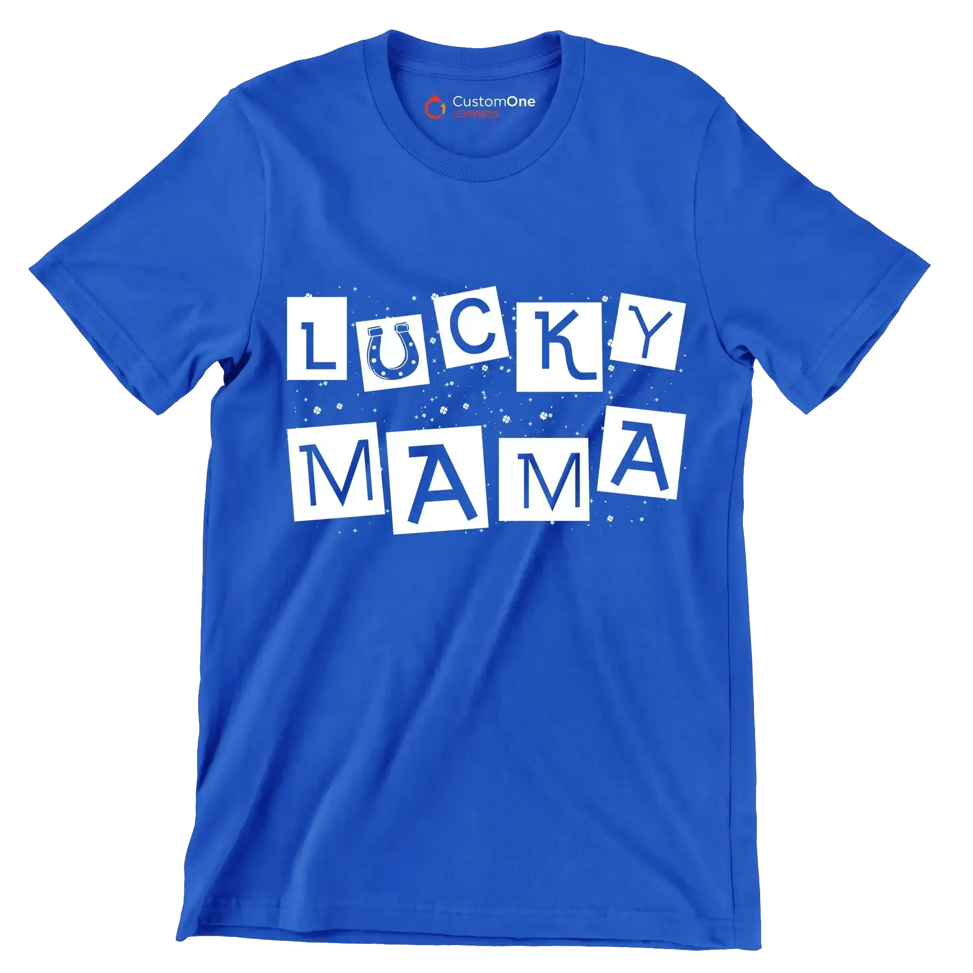 Lucky Mama - St. Patrick's Day T-Shirt-Blue-S-Custom One Express
