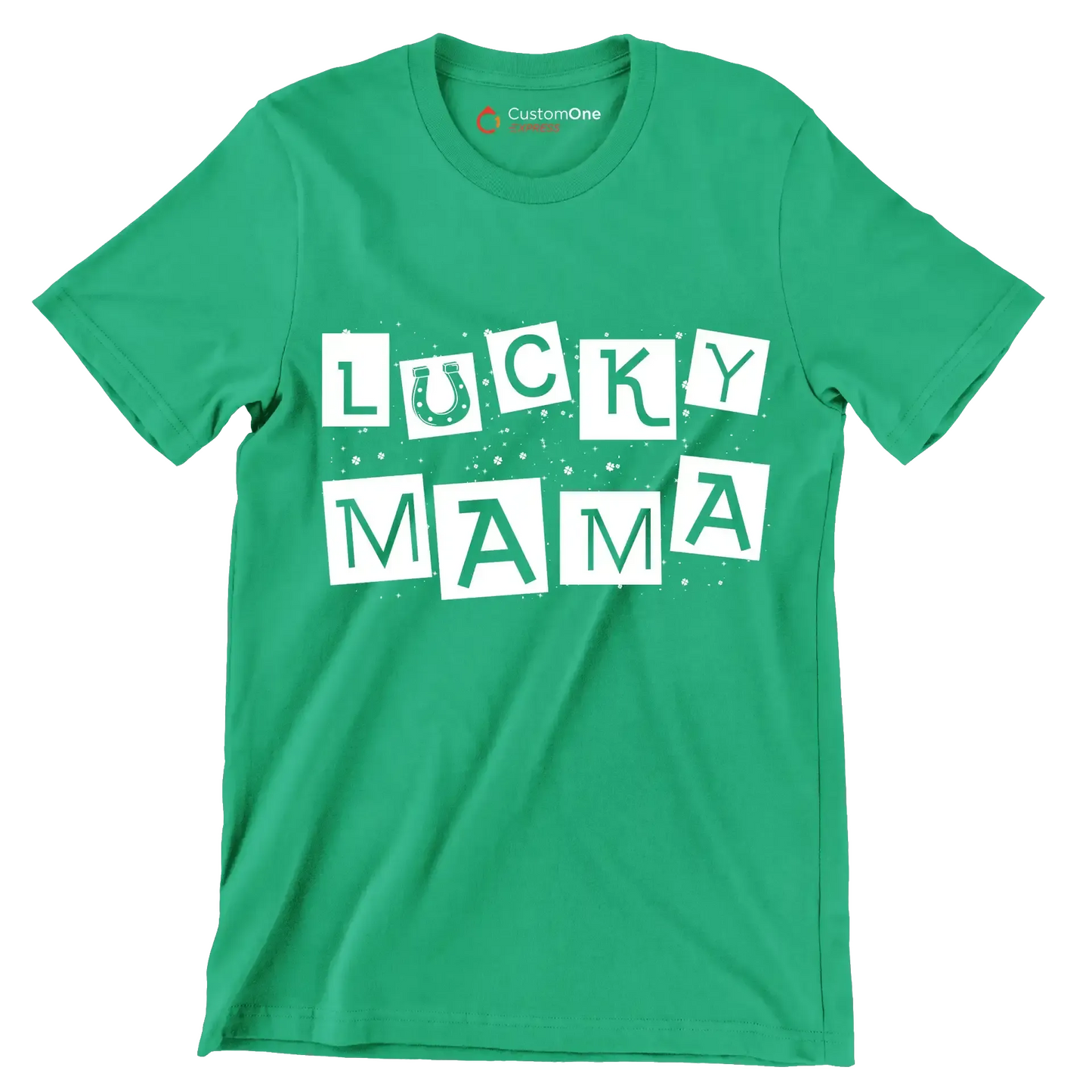 Lucky Mama - St. Patrick's Day T-Shirt-Green-S-Custom One Express