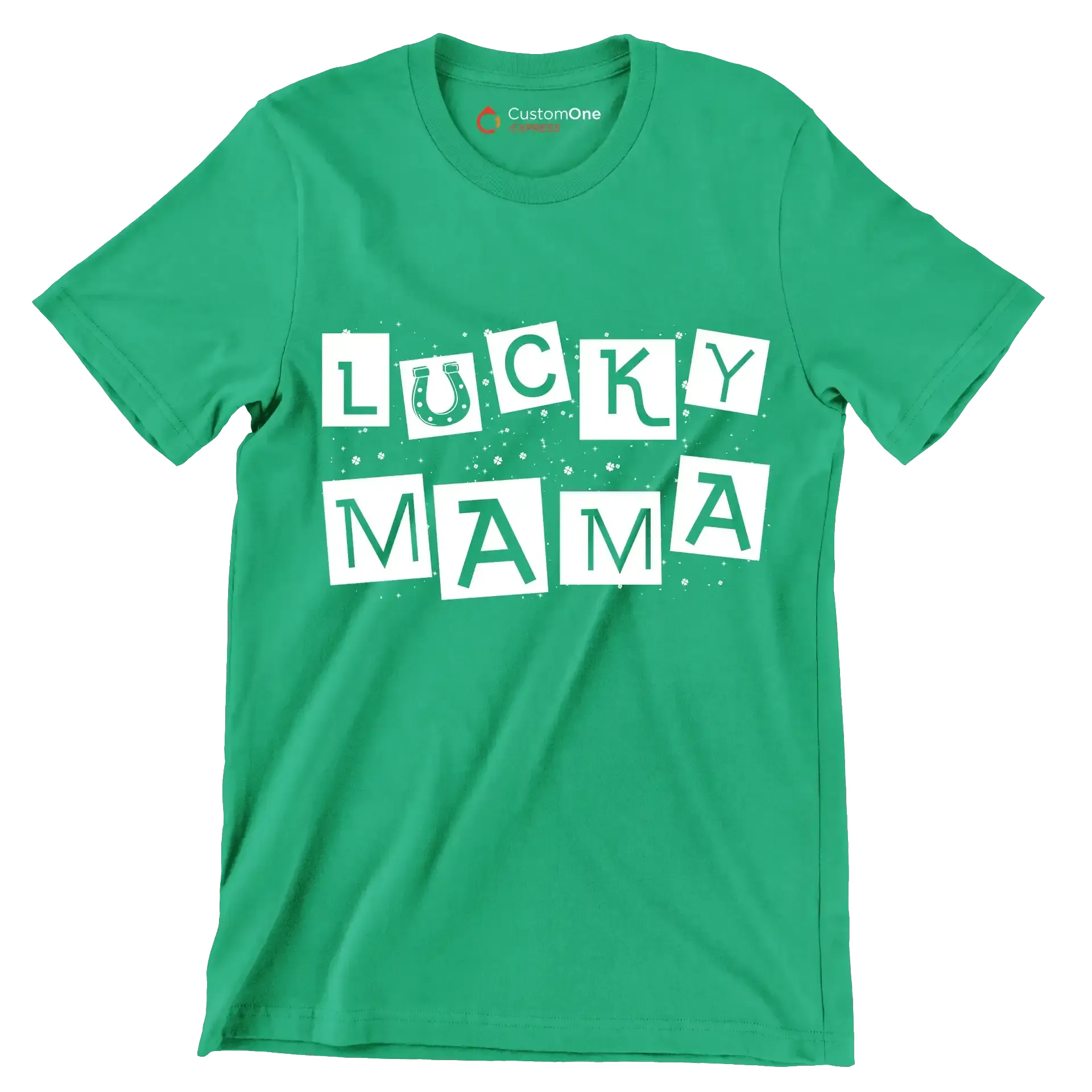 Lucky Mama - St. Patrick's Day T-Shirt-Green-S-Custom One Express