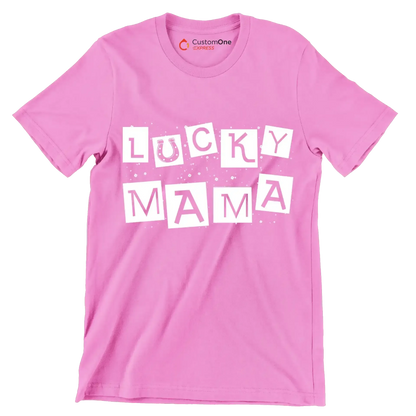 Lucky Mama - St. Patrick's Day T-Shirt-Pink-S-Custom One Express
