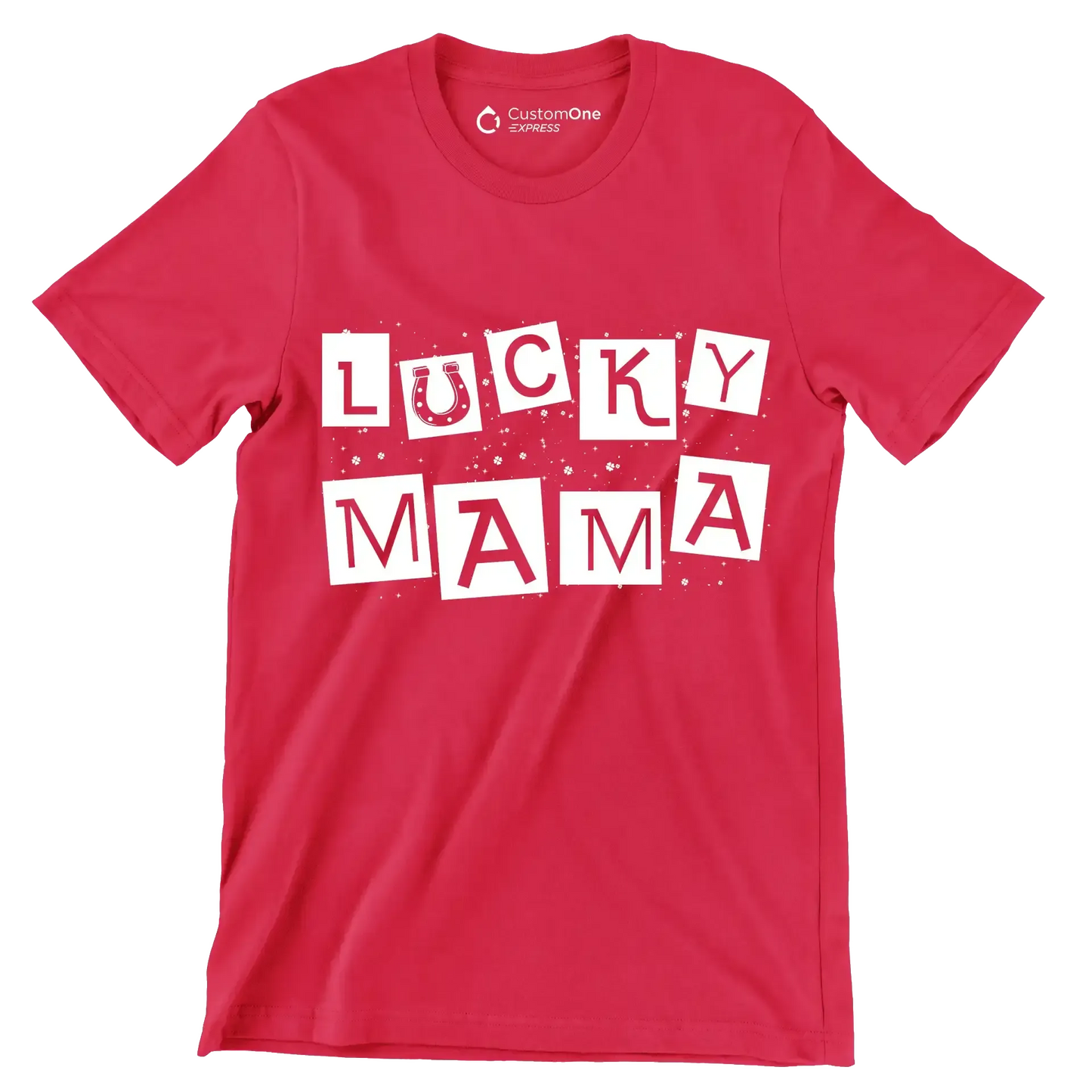 Lucky Mama - St. Patrick's Day T-Shirt-Red-S-Custom One Express
