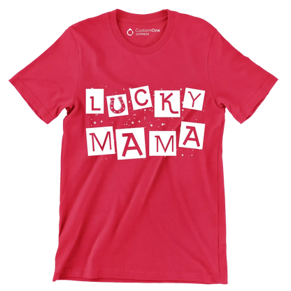 Lucky Mama - St. Patrick's Day T-Shirt-Red-S-Custom One Express
