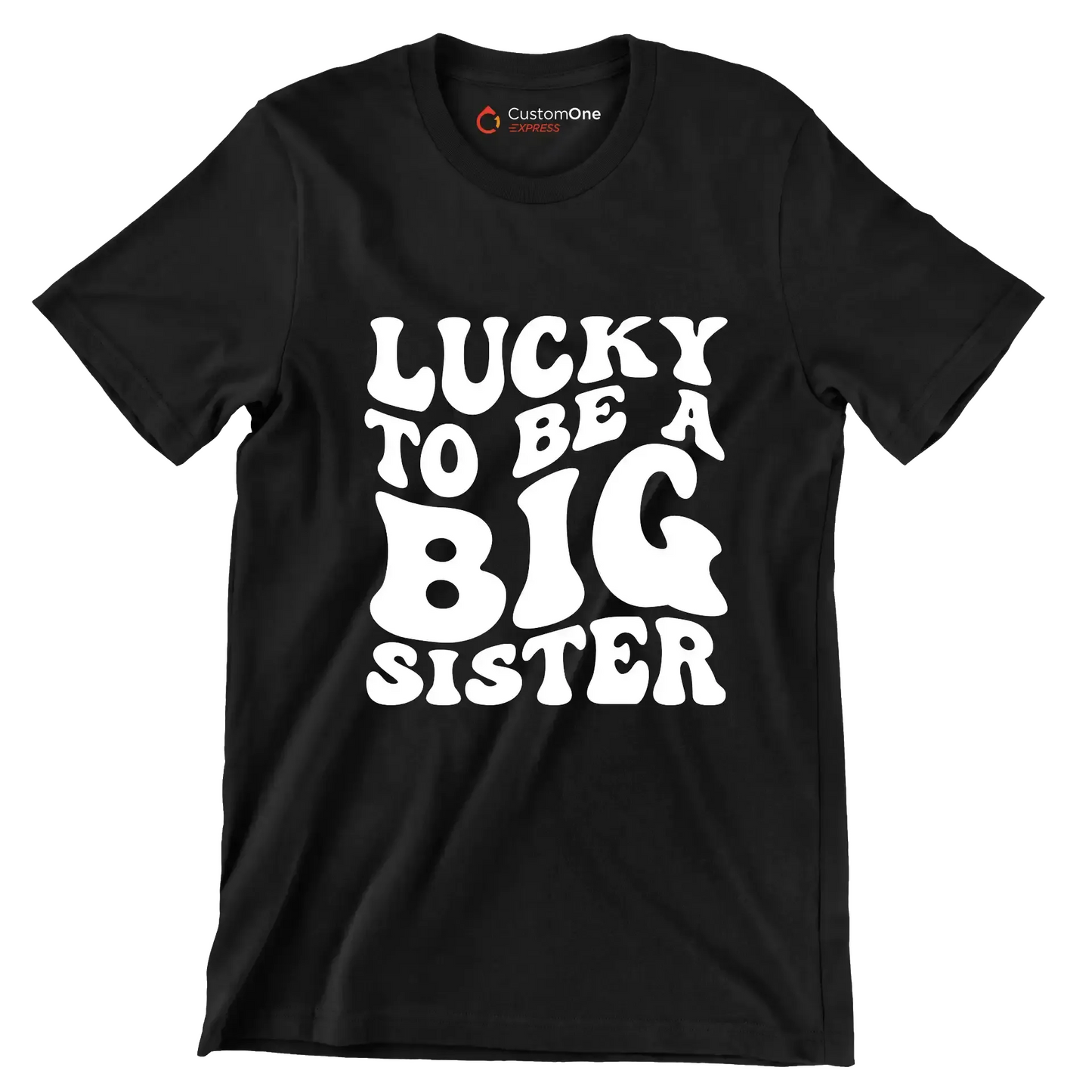 Lucky To Be A Big Sister - St. Patrick's Day T-Shirt-Black-S-Custom One Express
