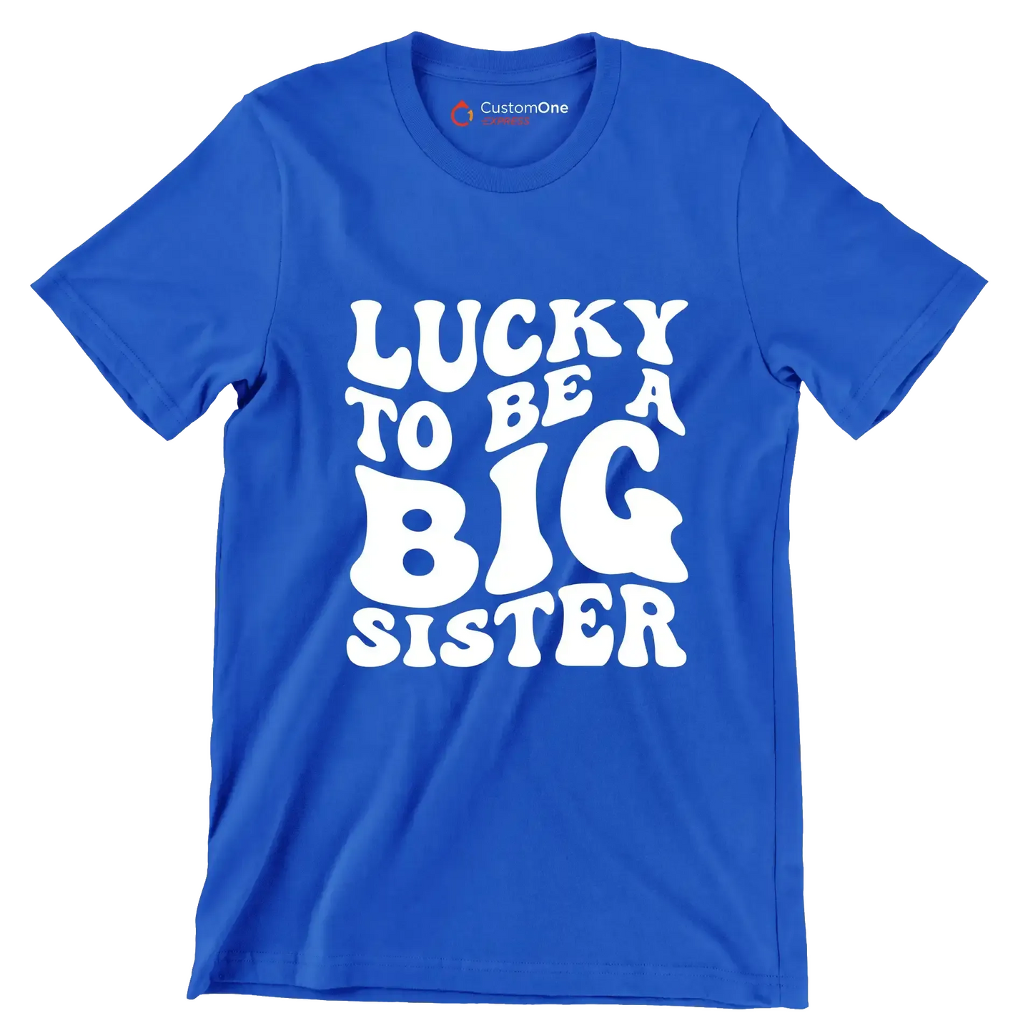 Lucky To Be A Big Sister - St. Patrick's Day T-Shirt-Blue-S-Custom One Express