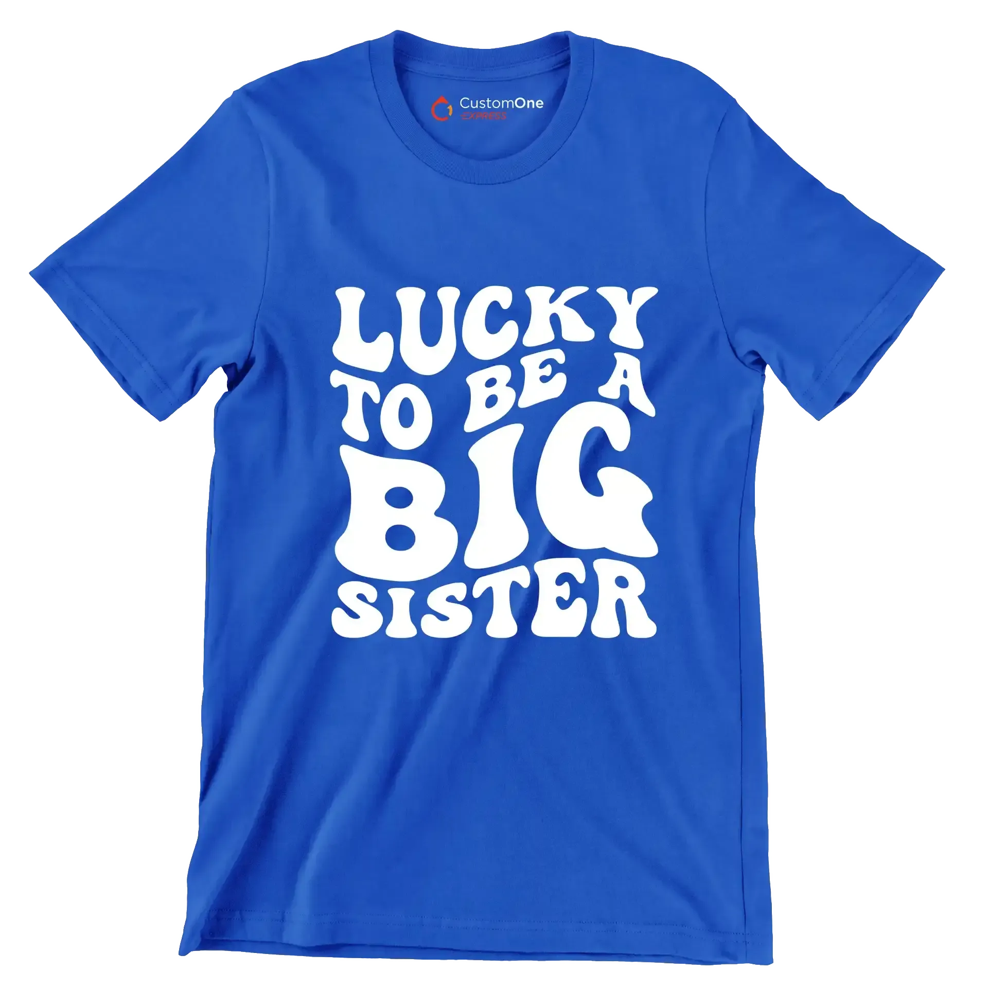 Lucky To Be A Big Sister - St. Patrick's Day T-Shirt-Blue-S-Custom One Express