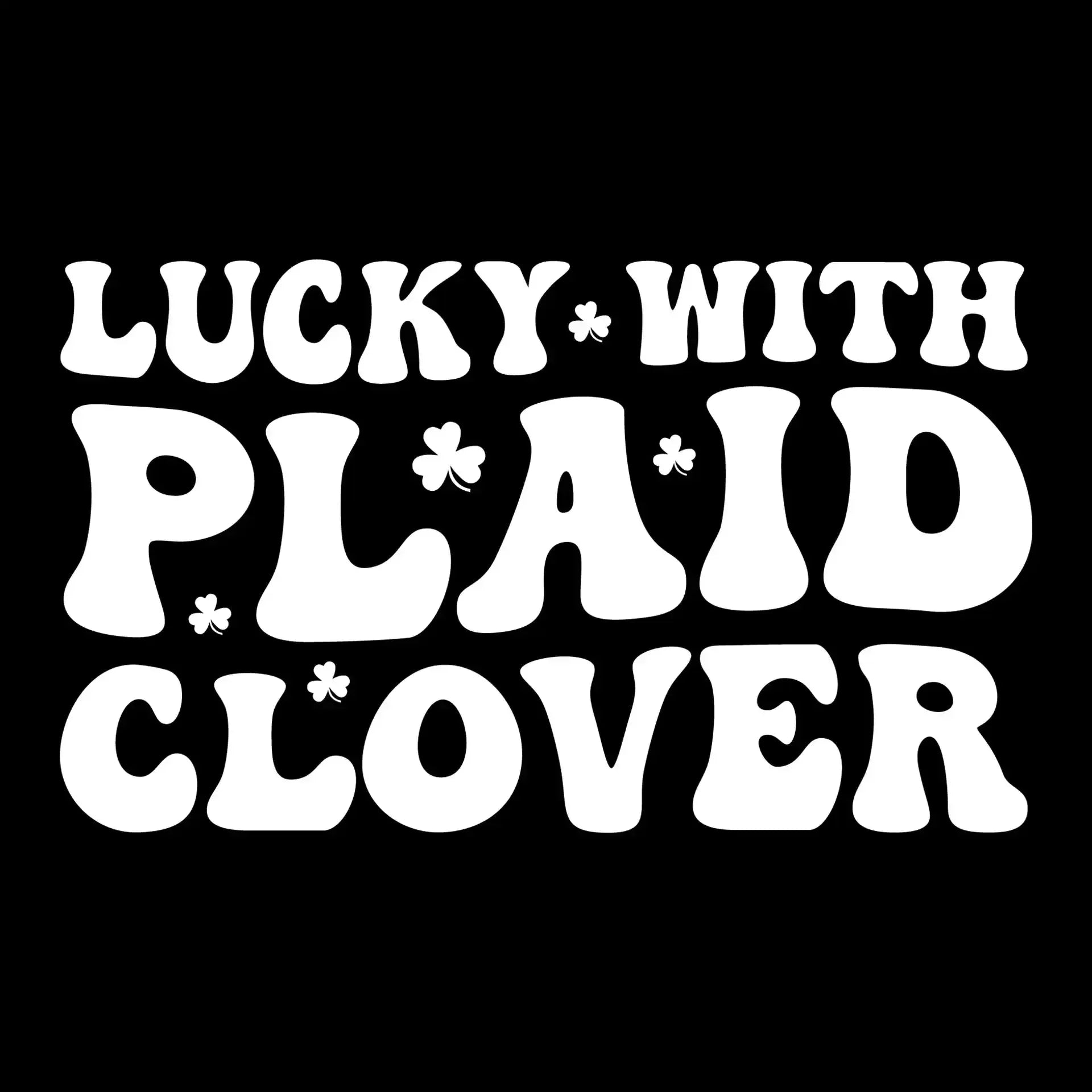 Lucky With Plaid Clover - St. Patrick's Day T-Shirt-Black-S-Custom One Express