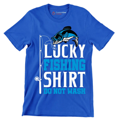 Lucky fishing shirt do not wash - Fishing Themed T-Shirt-Blue-S-Custom One Express