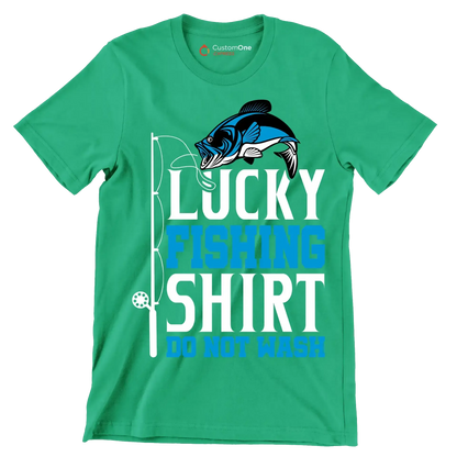 Lucky fishing shirt do not wash - Fishing Themed T-Shirt-Green-S-Custom One Express
