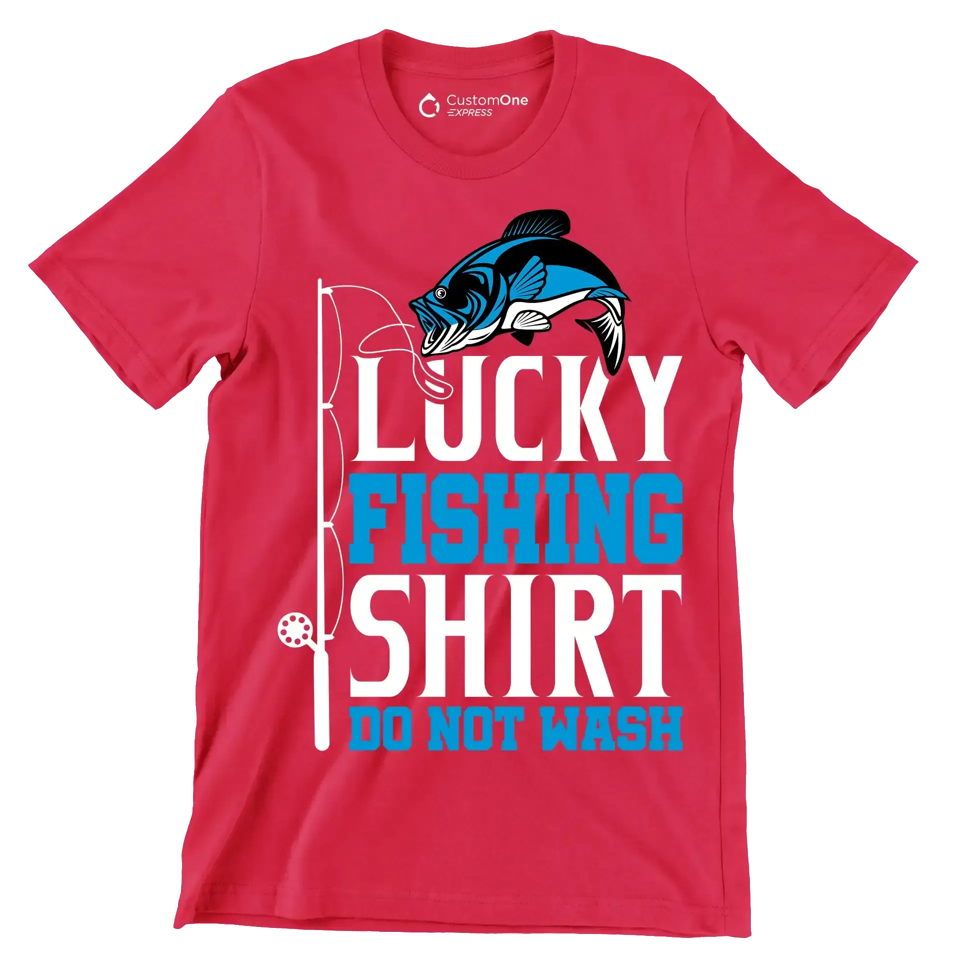 Lucky fishing shirt do not wash - Fishing Themed T-Shirt-Red-S-Custom One Express